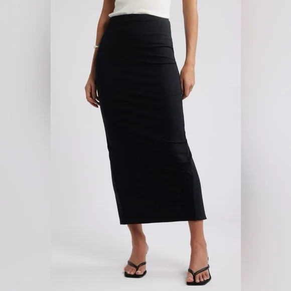 Open Edit Smooth Edit Maxi Skirt Size Small Black New With Tags - Picture 1 of 8